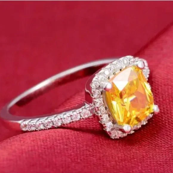 LUXURY ENGAGEMENT DIAMOND S925 STERLING SILVER RING, BEAUTIFUL RING, SHINY RING. - Picture 4 of 6